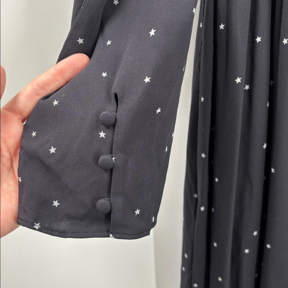 Madewell Alicia Long-sleeve Scoop Neck Midi Dress in night stars NWT - Picture 10 of 16